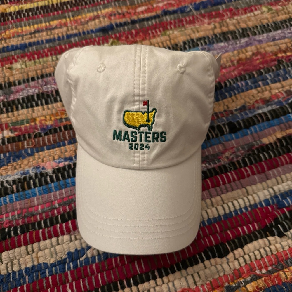 Masters White Cap with Yellow and Green Logo
